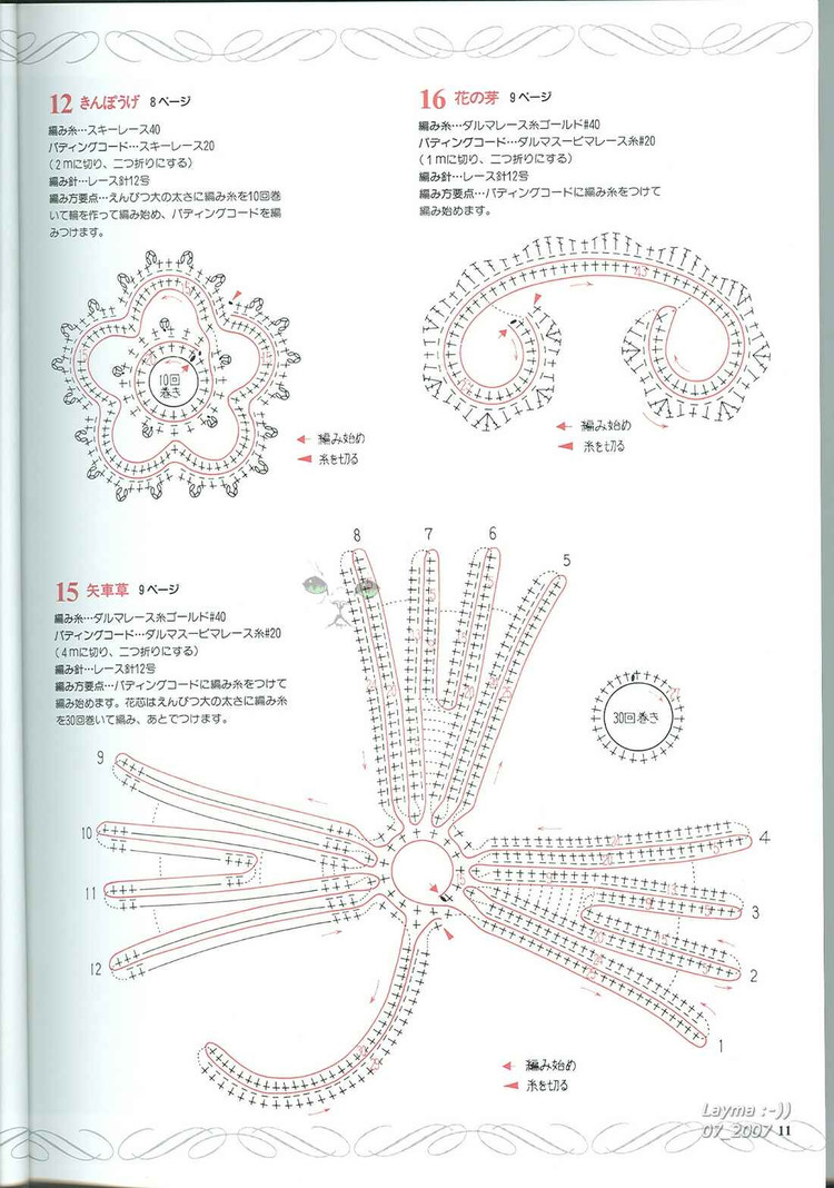 日文花飾128(1) - 木棉花 - 雨茫茫，霧茫茫，盼望花開，花已落……
