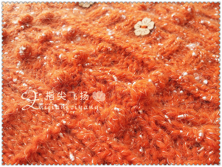 魔豆（1431）---桔黃色星星絨外套 - 指尖飛揚(yáng) - 指尖飛揚(yáng)