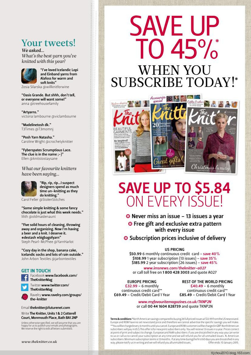 The Knitter Issue 79 2014 - 紫蘇 - 紫蘇的博客