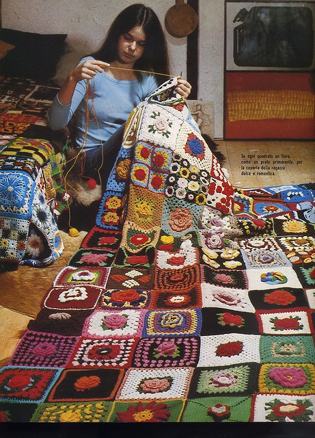 This Afghan is from a Vintage Craft Book...talk about Amazing variety!!