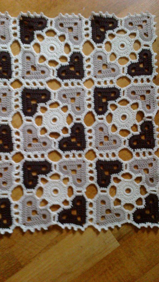 Crochet Squares with hearts at the corners!