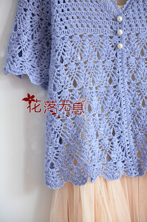 天空 -- 百搭中袖開衫（2014.20） - 花落無息 - 花落無息