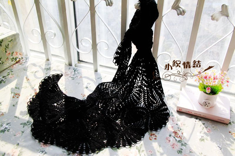 黑羽之舞----意毛披肩 - 小織情結 - lee小織兒的手作時間