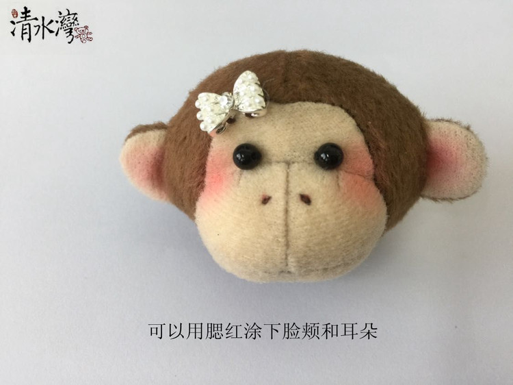 手工猴子發(fā)卡DIY免剪材料包猴頭馬尾劉海夾  高約5厘米 - 清水灣手工布藝 - 掬花在手,必有芬芳拂袖