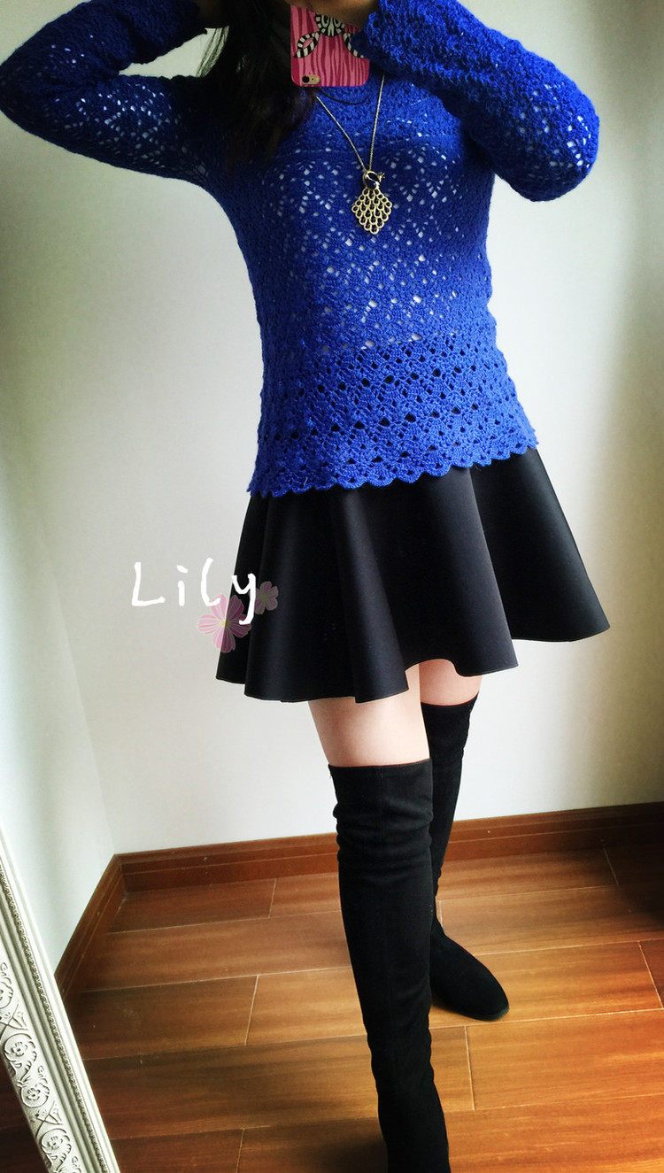 【Lily手工】--藍寶石--論壇金羊線之蔥衣 - Lily - Lily的手工編織天地