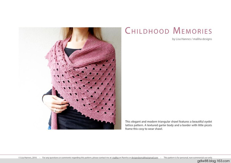 Childhood Memories Shawl - 木棉花 - 雨茫茫，霧茫茫，盼望花開，花已落……