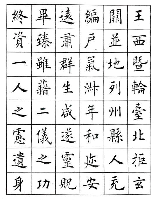 田蘊章楷書臨《九成宮》局部