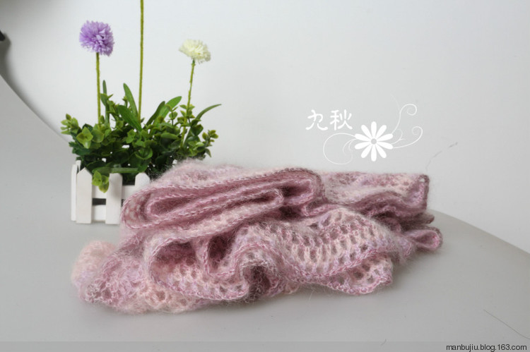 九秋作品——逸紅顏披肩 - manbujiu - 九秋——一個(gè)很胖很胖的老太