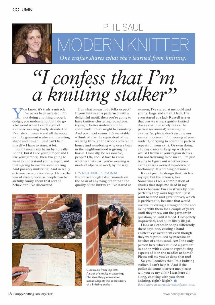 Simply Knitting  January 2016 - 輕描淡寫 - 輕描淡寫