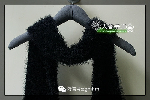黑皮草~~~長(zhǎng)圍巾---男士款--010 - 碧海---纏夢(mèng) - 天香手編工作室