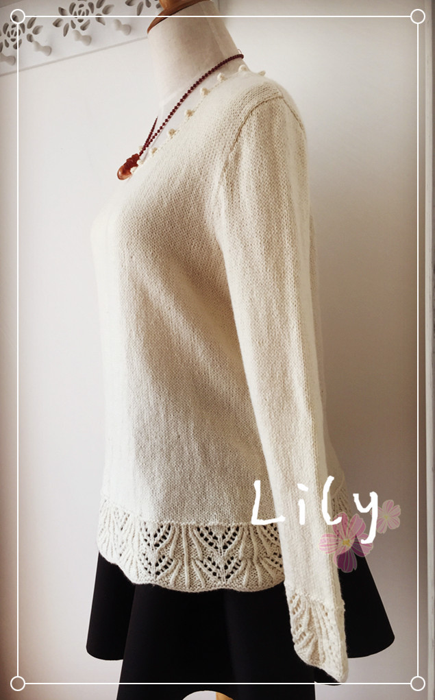 【Lily手工】--暮雪--牦牛絨花邊套衫 - Lily - Lily的手工編織天地