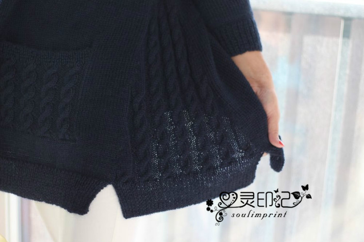 【心靈印記】柔情——仿淘寶側片麻花大開衫 - 心靈印記 - 指間紗