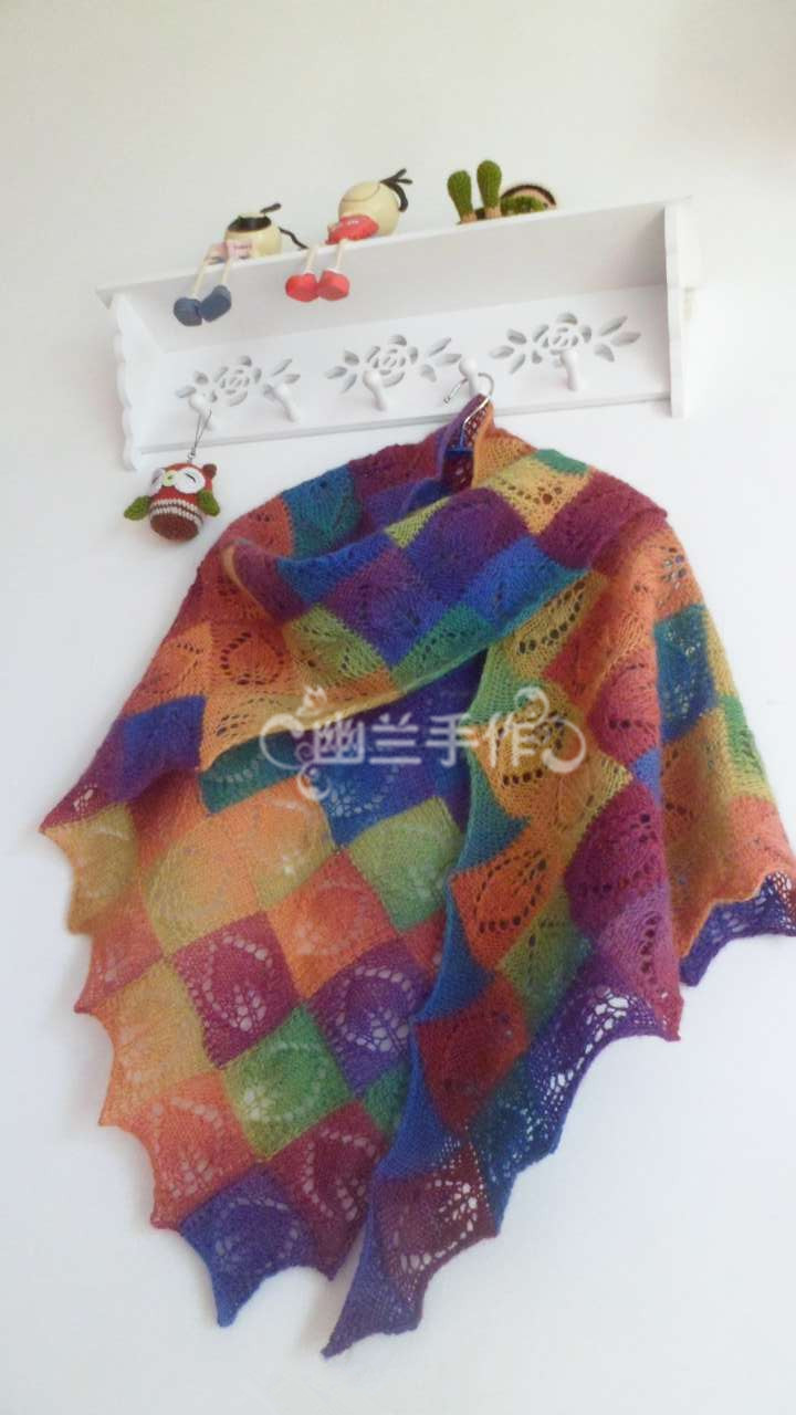 彩葉～～～仿東倒西歪披肩45 - 空谷幽蘭 - 指尖的溫柔～幽蘭の編織時(shí)光