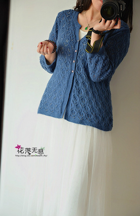 濃情5月天 時(shí)光--優(yōu)雅7分袖開衫【花落無息】（2015.12） - 花落無息 - 花落無息