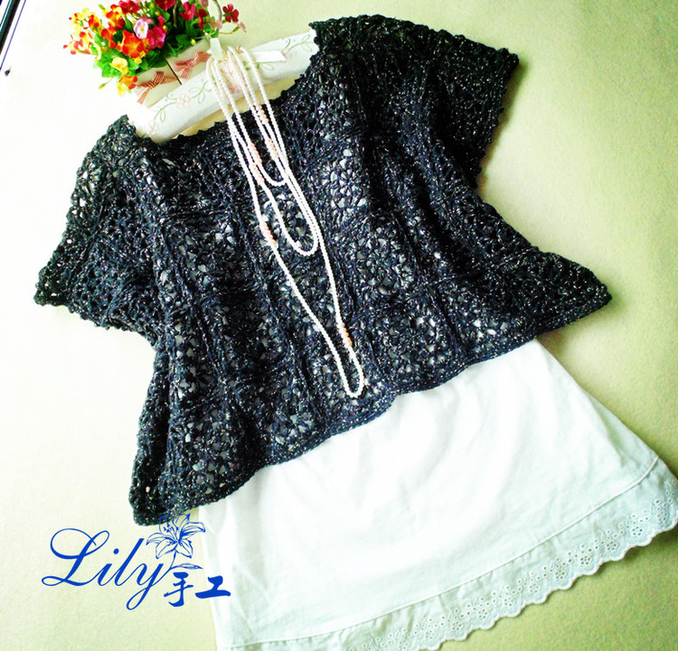 【Lily手工】--簡墨--蘆薈棉拼花罩衫 - Lily - Lily的手工編織天地