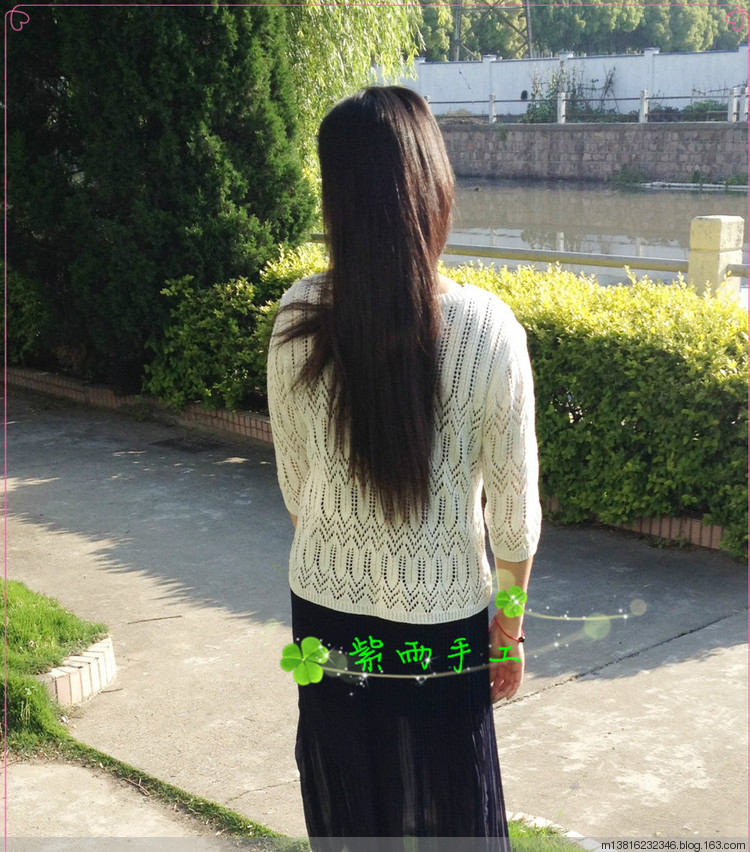 1414-綠光森林（白色蕾絲套頭衫）疙瘩群里群作業(yè) - 紫雨 - 紫雨