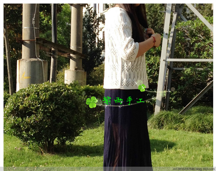 1414-綠光森林（白色蕾絲套頭衫）疙瘩群里群作業(yè) - 紫雨 - 紫雨