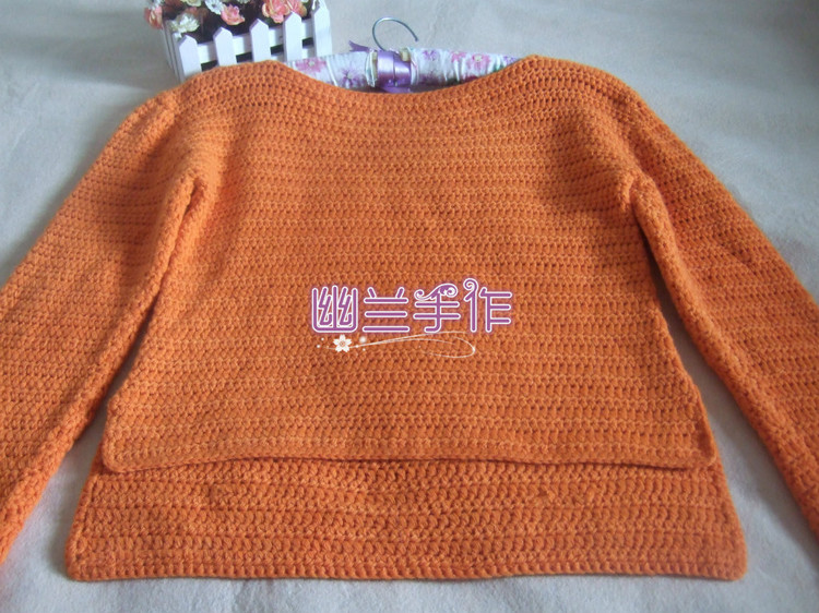 蜜橘—仿菲爾的拼接風(fēng)～～～鉤織結(jié)合前長后短套衫1503 - 空谷幽蘭 - 指間的溫柔