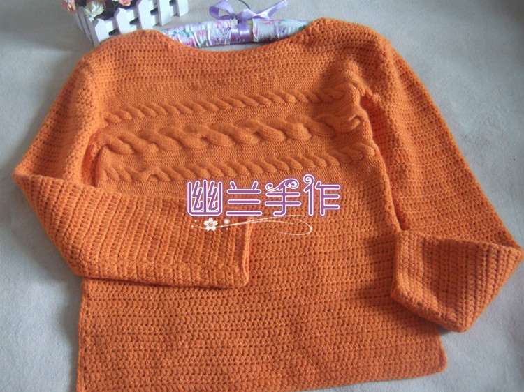 蜜橘—仿菲爾的拼接風(fēng)～～～鉤織結(jié)合前長后短套衫1503 - 空谷幽蘭 - 指間的溫柔
