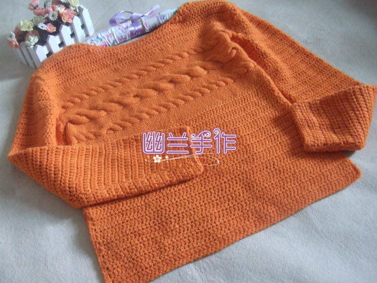 蜜橘—仿菲爾的拼接風(fēng)～～～鉤織結(jié)合前長后短套衫1503 - 空谷幽蘭 - 指間的溫柔