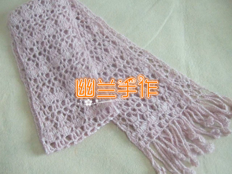 如煙～～～淡粉花朵流蘇小圍巾1507 - 空谷幽蘭 - 指間的溫柔