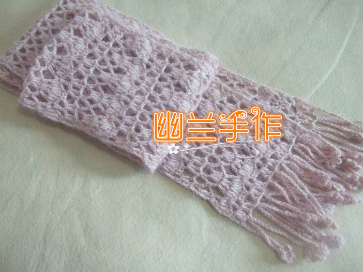 如煙～～～淡粉花朵流蘇小圍巾1507 - 空谷幽蘭 - 指間的溫柔