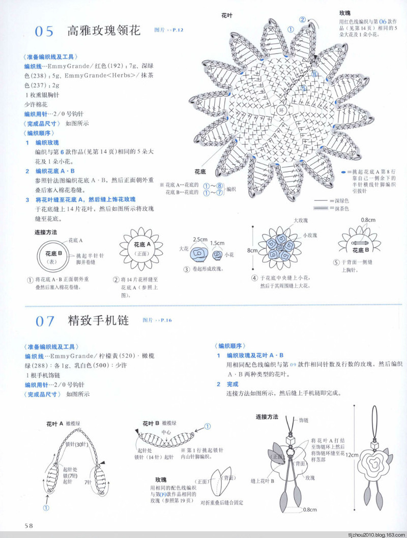 鉤針編織薔薇花樣小物 2013 - 紫蘇 - 紫蘇的博客