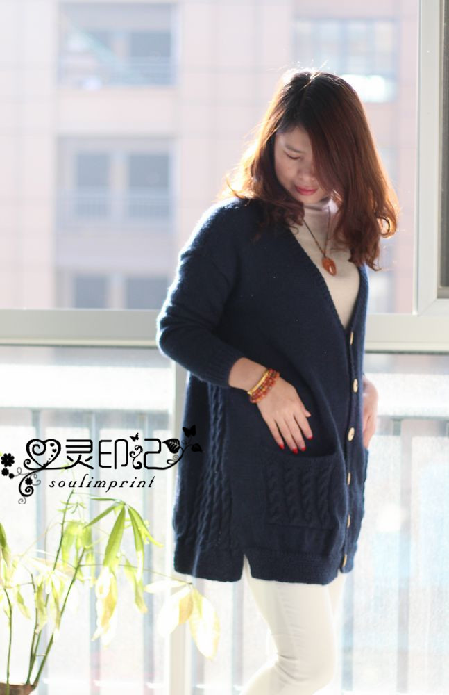 【心靈印記】柔情——仿淘寶側(cè)片麻花大開衫 - 心靈印記 - 指間紗