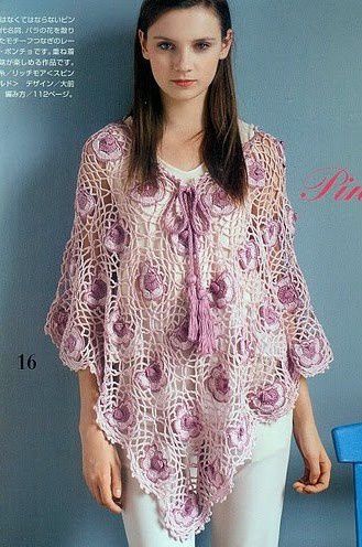 poncho fleuri
