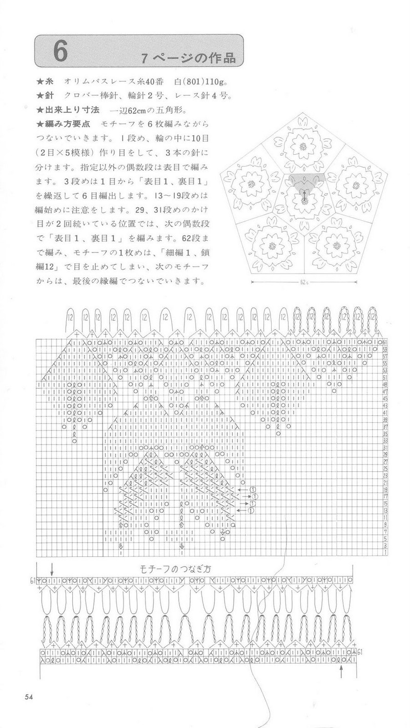 白色棒針蕾絲臺布 中 KNITTED LACE DESINGNS OF THE MODERN  MODE BOOK 1 - Daphne - 因為愛所以愛
