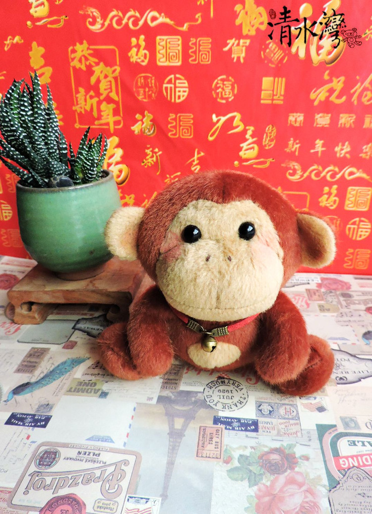 猴年公仔清水灣原創(chuàng)布藝手工玩偶猴子小坐猴11*11厘米 - 清水灣手工布藝 - 掬花在手,必有芬芳拂袖