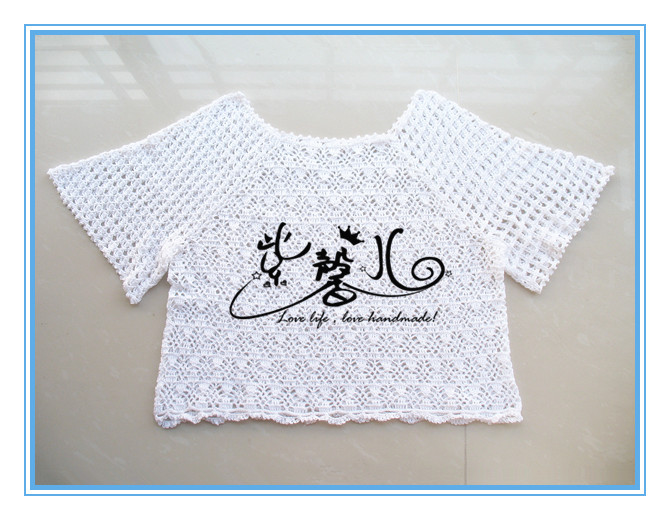 夏日的風-白色蕾絲短款罩衫（2013.06.02完工） - 紫馨兒 - 紫色☆溫馨