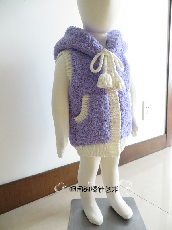 大女孩 斜口袋馬甲（零基礎(chǔ)視頻） - 明月的棒針?biāo)囆g(shù) - 明月的棒針?biāo)囆g(shù)