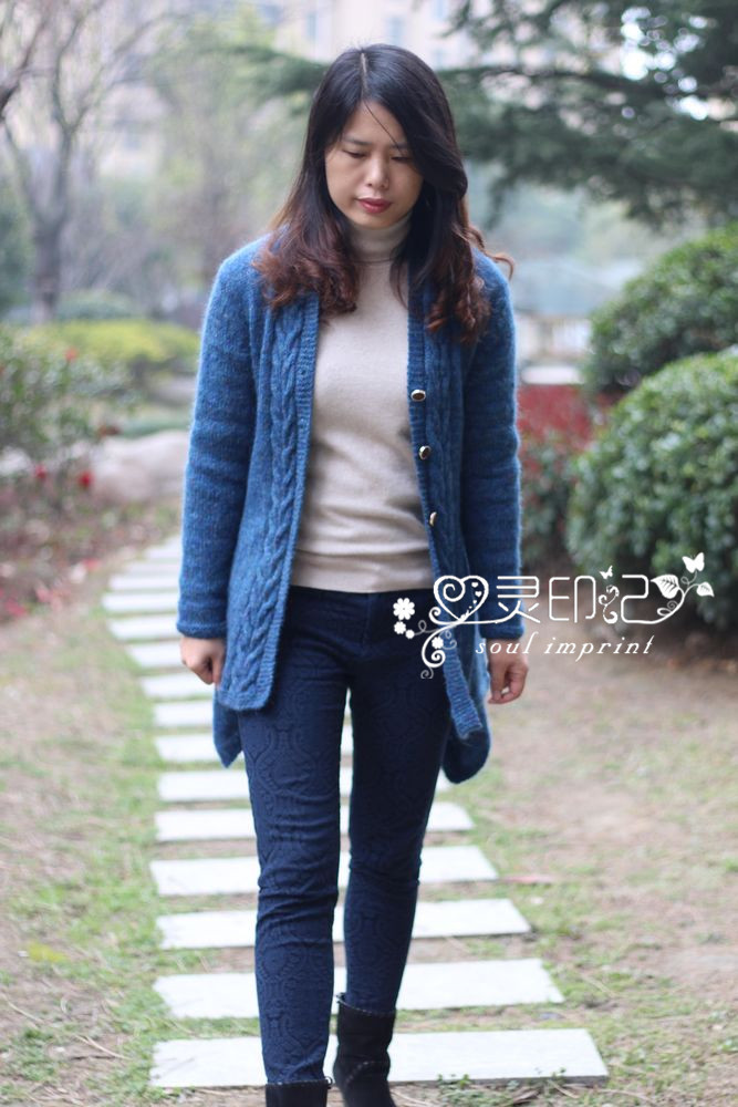 【心靈印記】隨風——麻花側(cè)長開衫 - 心靈印記 - 指間紗