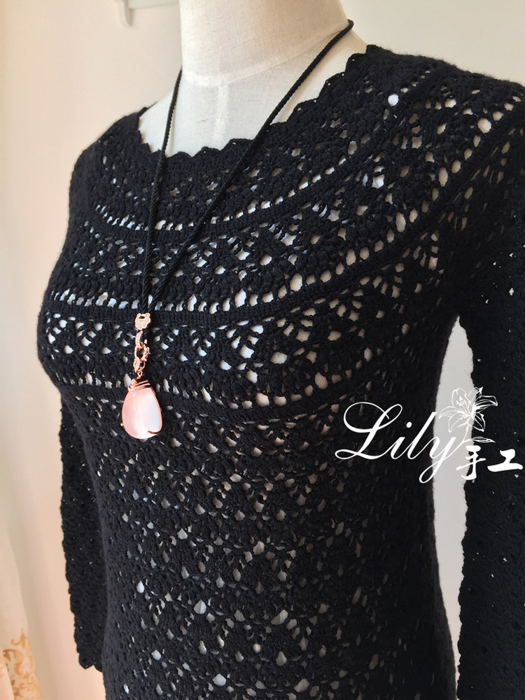 【Lily手工】--黑蔥裙--含真絲的羊毛裙哦 - Lily - Lily的手工編織天地