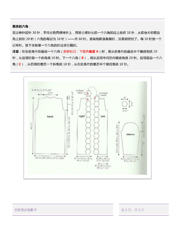 【舒舒翻譯】Hex Coat——特色六角領(lǐng)邊外套 - 舒舒愛折騰 - 上班折騰打印機，下班奶娃打毛衣