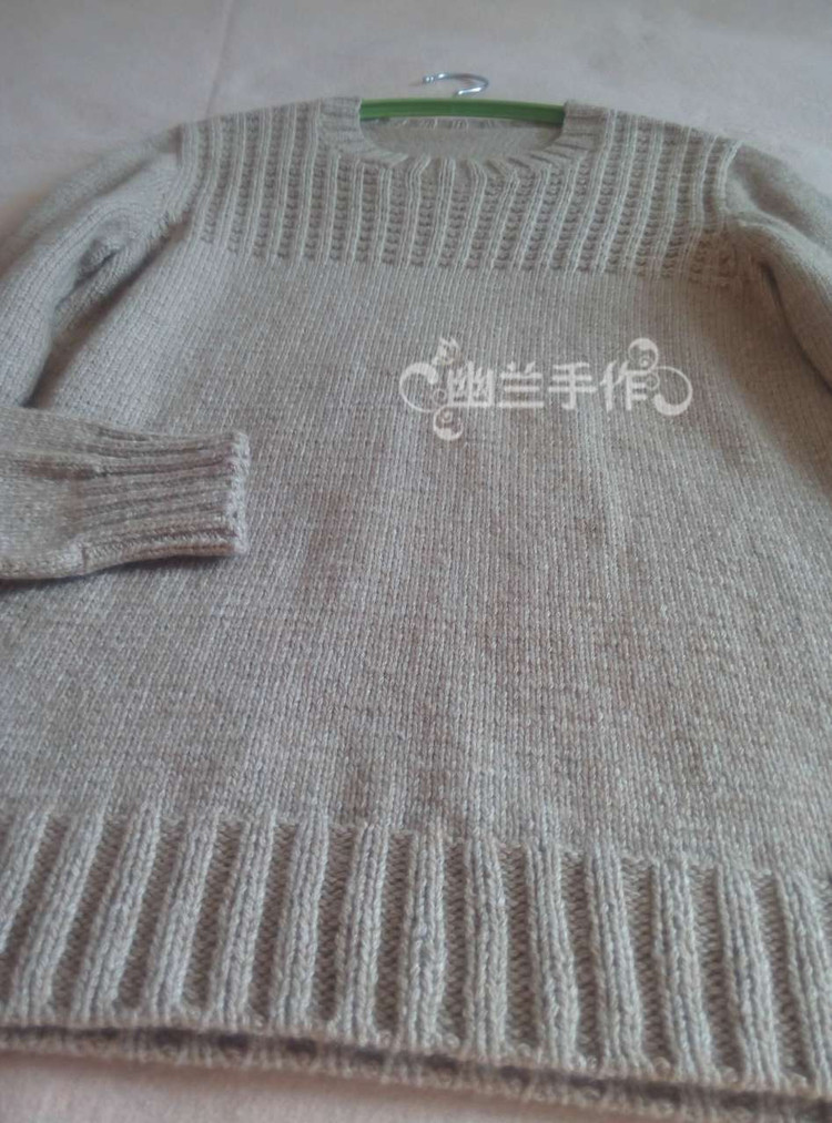 奶茶～～～簡(jiǎn)單圓領(lǐng)男式套頭衫47 - 空谷幽蘭 - 指尖的溫柔～幽蘭の編織時(shí)光