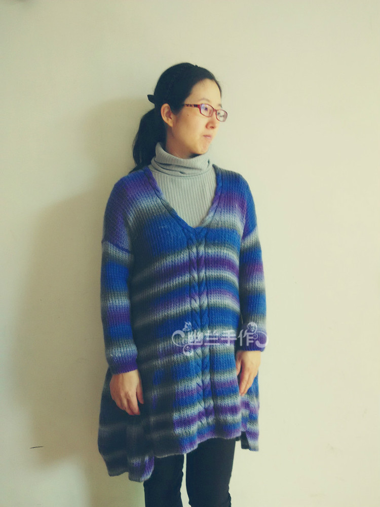 藍(lán)彩～～彩虹版套頭《風(fēng)姿》46 - 空谷幽蘭 - 指尖的溫柔～幽蘭の編織時(shí)光