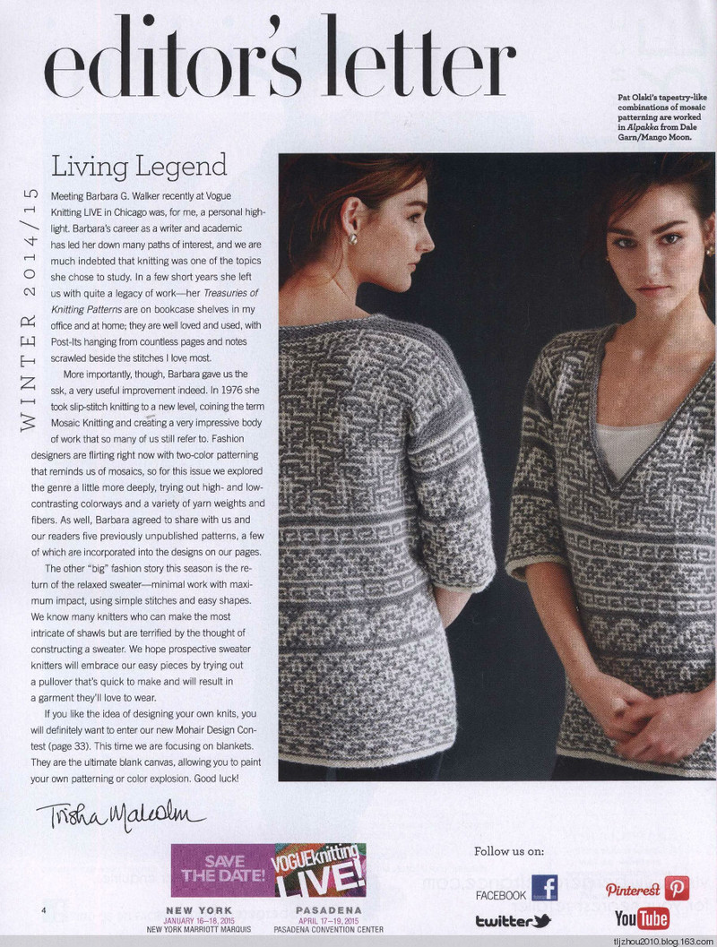 Vogue Knitting 2014-2015 冬 - 紫蘇 - 紫蘇的博客