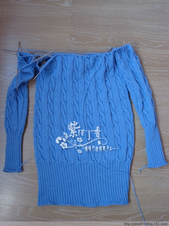 紫陌丁香作品－從下往上織的長款復(fù)古麻花毛衣（有詳細(xì)過程圖） - 紫陌丁香 - 紫陌丁香手工坊