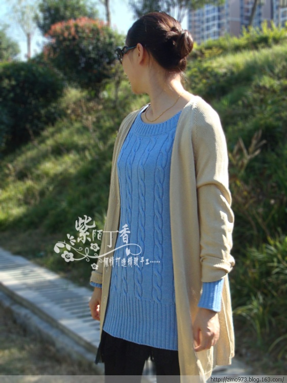 紫陌丁香作品－從下往上織的長款復(fù)古麻花毛衣（有詳細(xì)過程圖） - 紫陌丁香 - 紫陌丁香手工坊