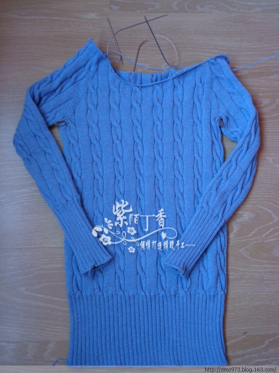 紫陌丁香作品－從下往上織的長款復(fù)古麻花毛衣（有詳細(xì)過程圖） - 紫陌丁香 - 紫陌丁香手工坊
