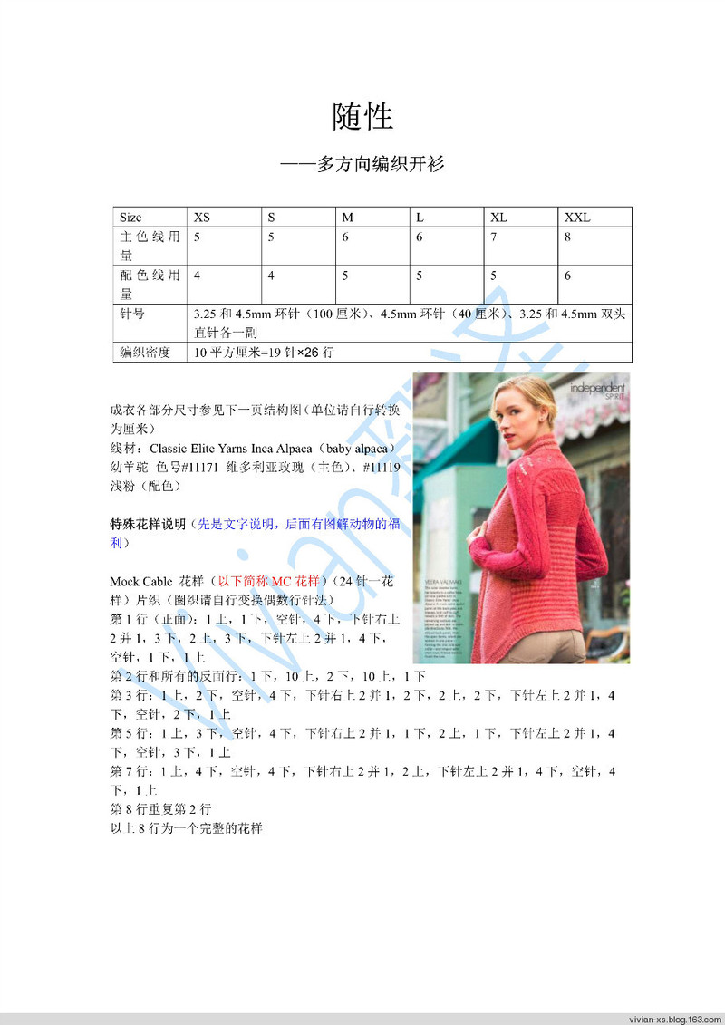 Vivian翻譯：隨性——VK2015早秋多方向編織開衫 - Vivian - Vivian的薇安織譯坊
