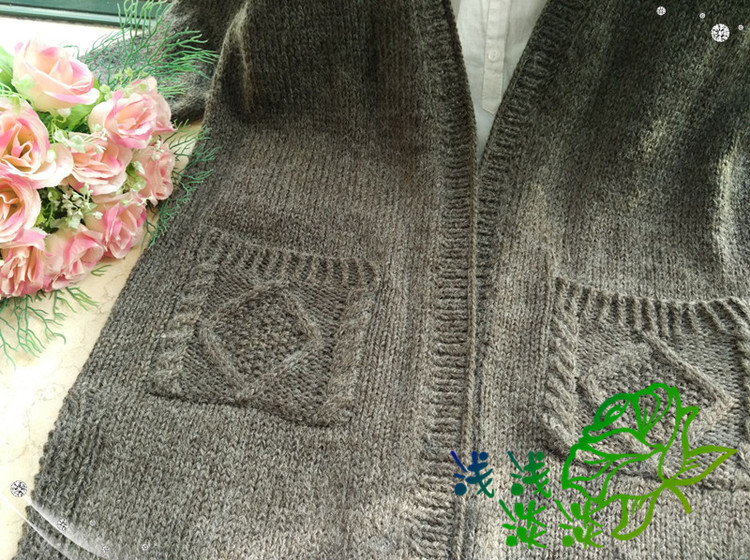 【淺淺淡淡】*朵飄---森系麻花口袋開(kāi)衫 - 淺淺淡淡 - 淺 淺 淡 淡