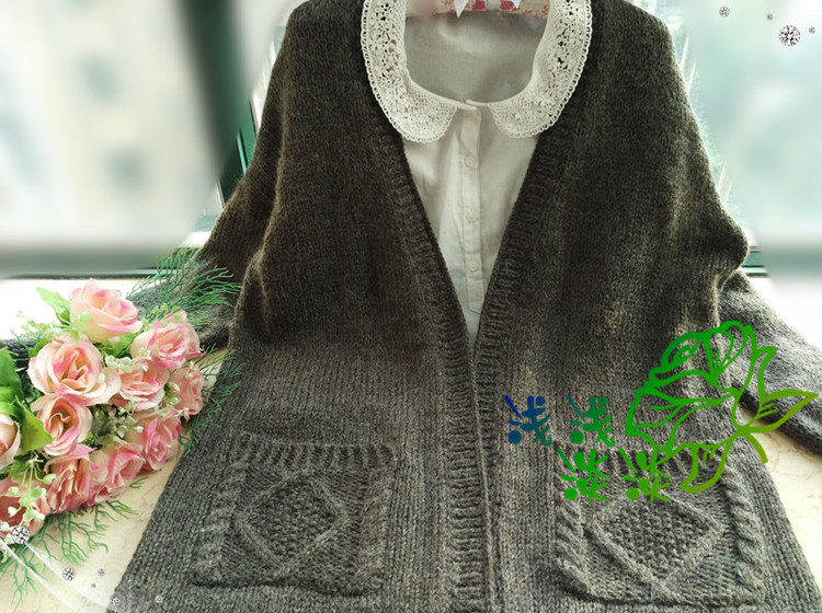 【淺淺淡淡】*朵飄---森系麻花口袋開(kāi)衫 - 淺淺淡淡 - 淺 淺 淡 淡