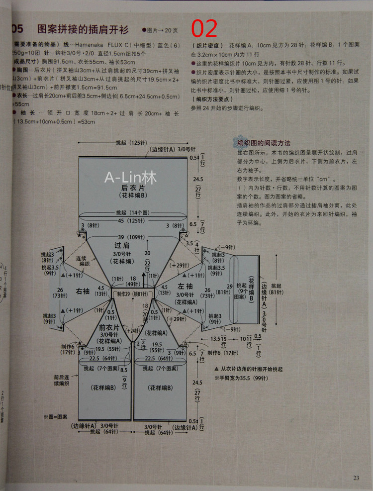 【A-Lin林】翎--拼接實用中袖開衫201514 - A-Lin林 - A-Lin的手工博客