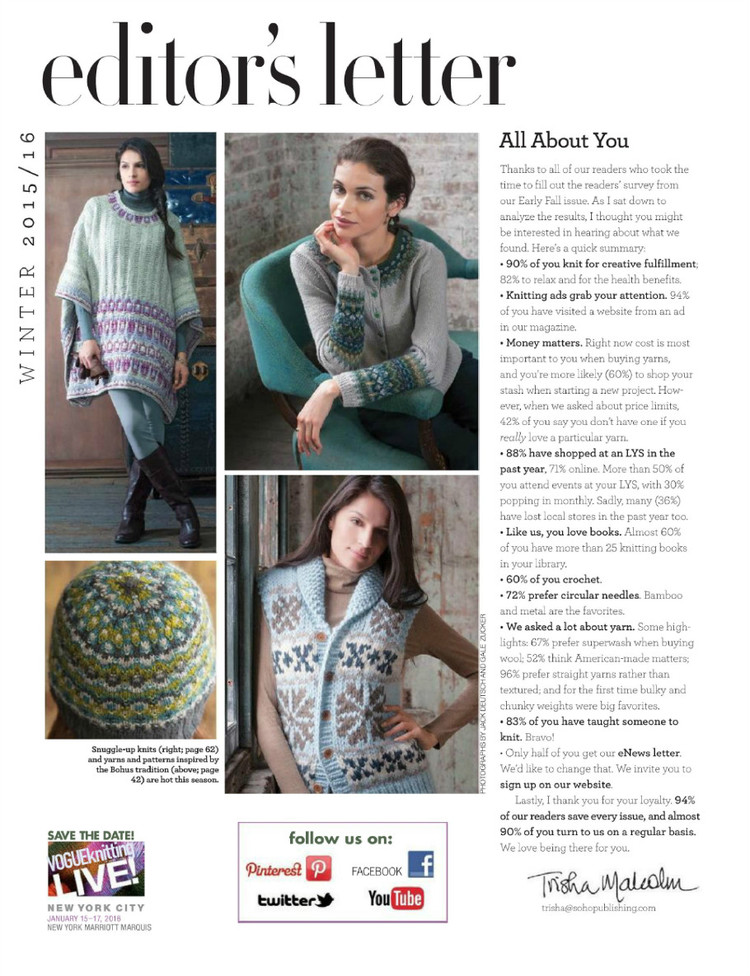 Vogue Knitting Winter 2015/2016 - 輕描淡寫 - 輕描淡寫