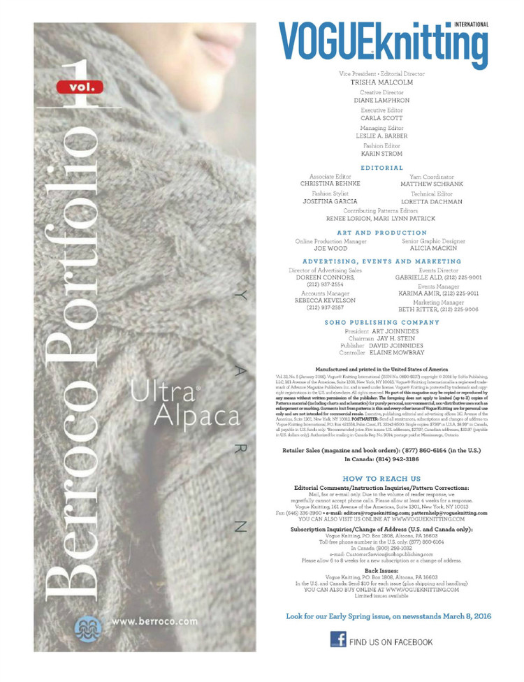 Vogue Knitting Winter 2015/2016 - 輕描淡寫 - 輕描淡寫