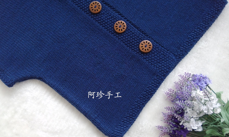 【阿珍手工】藍(lán)玫-馬甲外套—九色鹿9212美麗諾 - 阿珍 - 阿珍手工編織