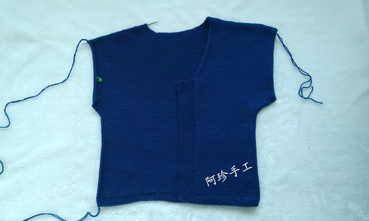 【阿珍手工】藍(lán)玫-馬甲外套—九色鹿9212美麗諾 - 阿珍 - 阿珍手工編織